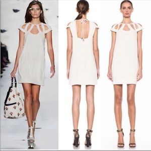 Diane Von Furstenberg Cream Achava Cut Out Dress